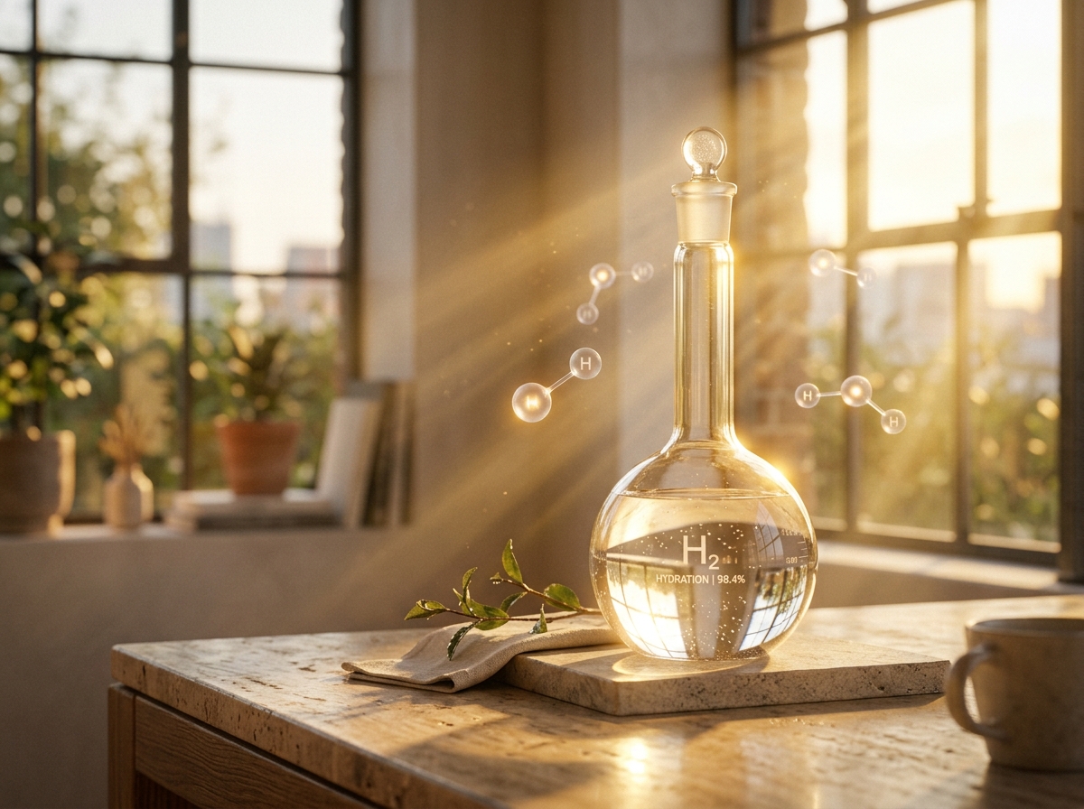 Laboratory flask with water