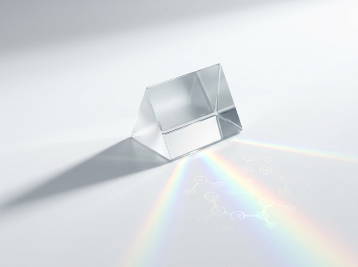 Light passing through glass prism