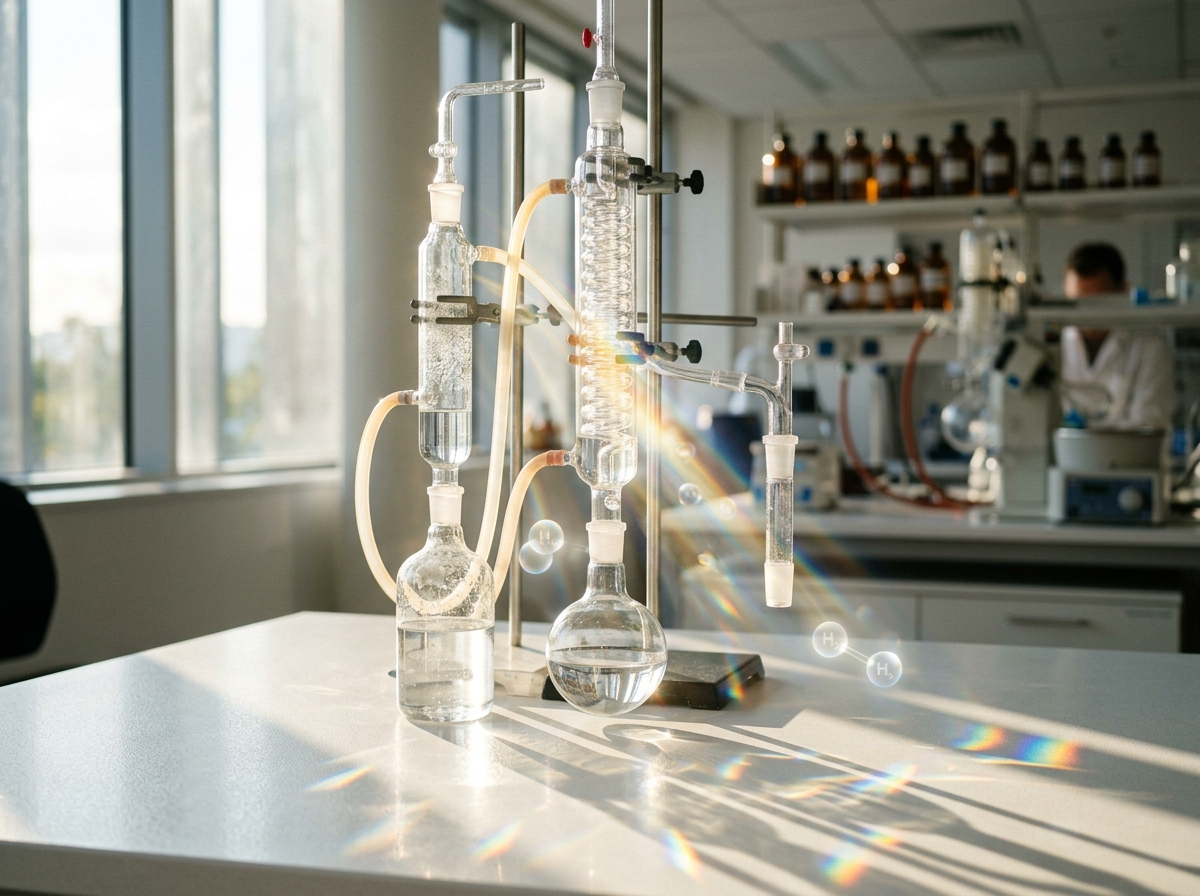 Sunlight passing through laboratory glass